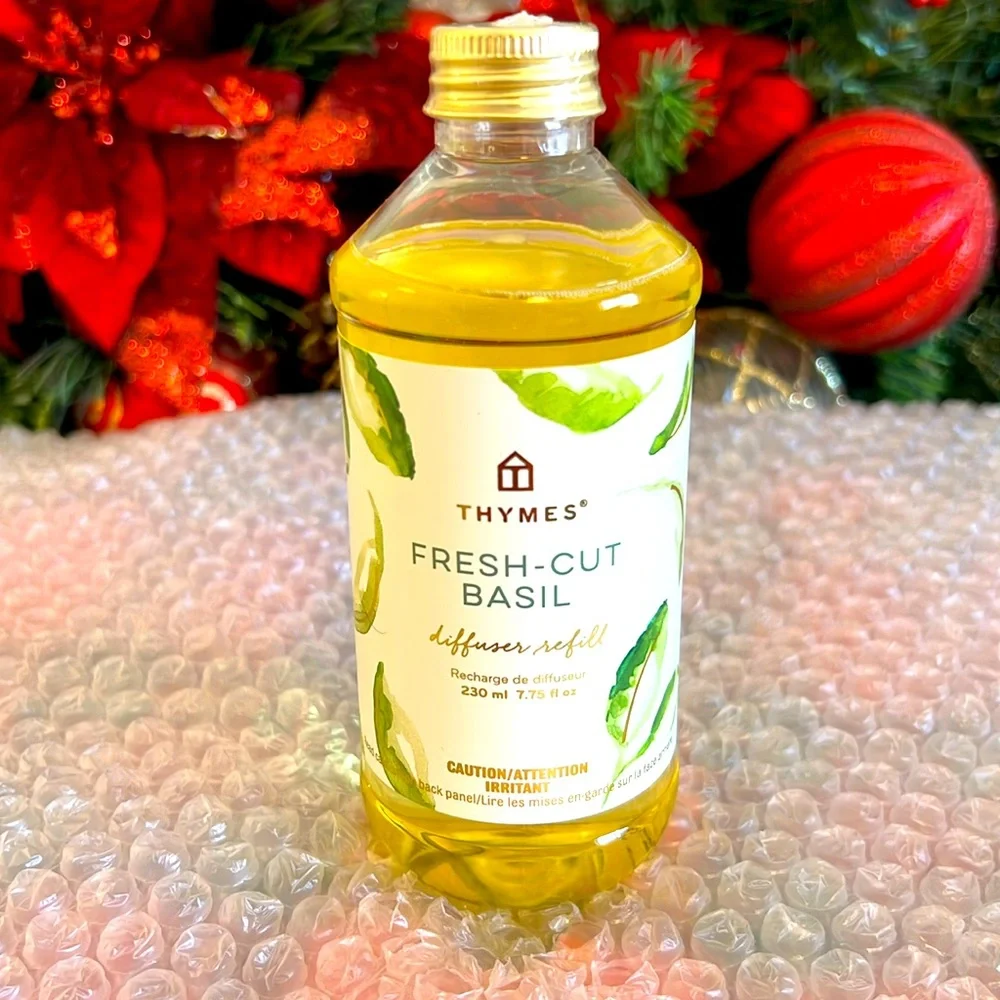 Thymes Reed Diffuser Oil - Fresh-Cut Basil - 7.75 Fl Oz